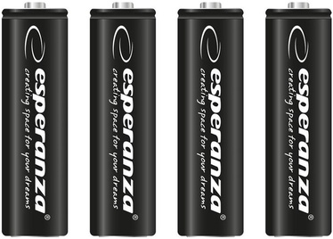 Uzlādējamais elements Esperanza Rechargaeble Batteries 4x AA 2600mAh Black