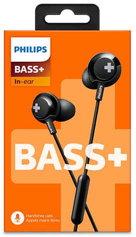 Проводные наушники Philips BASS+ SHE4305, черный