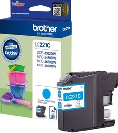 Tindiprinteri kassett Brother LC221C, sinine