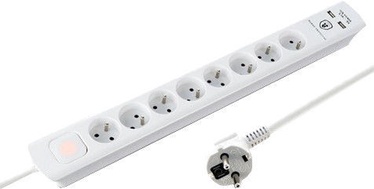 Qoltec Power Strip 1.4m White 50268