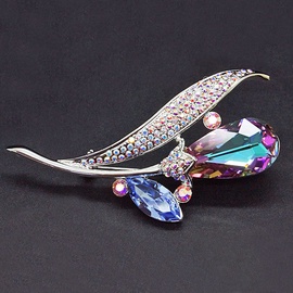 Diamond Sky Brooch Royal Vine Vitrail Light With Swarovski Crystals