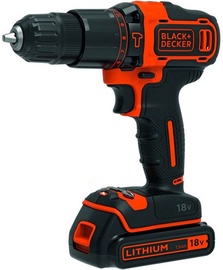 Ударная дрель с батареей Black & Decker BDCHD18K1B2-QW, 18 В, 2 Ah