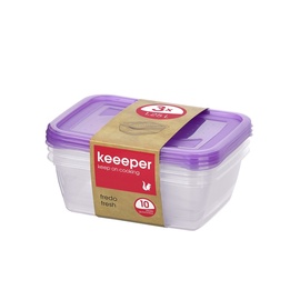 Hermetinių indeliu rinkinys Keeeper Fredo fresh, 1,25 l, 3 vnt