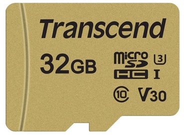 Mälukaart Transcend MicroSDHC CL10 UHS-I U3 Up to 95MB/S + Adapter, 32 GB