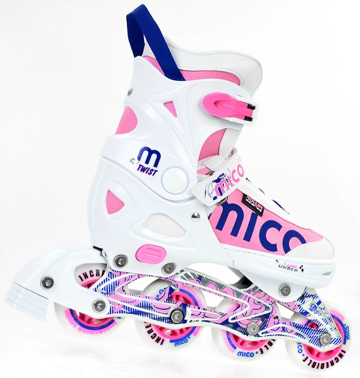 Роликовые коньки Mico Plus Twist Girl, синий/белый/розовый, 40-43