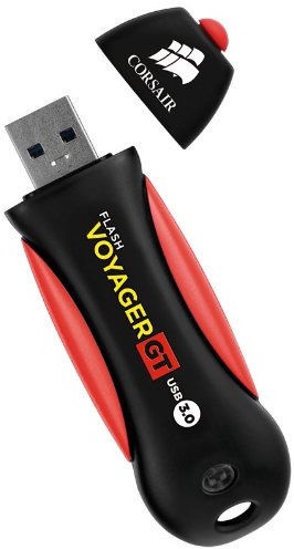 USB atmintinė Corsair Voyager GT, juoda/raudona, 64 GB