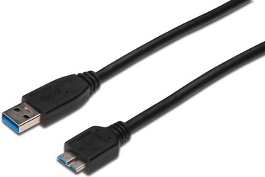 Провод Assmann AK-300117-005-S USB 3.0 male, Micro USB B male, 0.5 м, черный