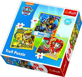 Puzle Trefl 3-In-1 Nickelodeon Paw Patrol, 20/36/50 gab.
