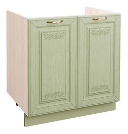 DaVita Olivija 72.51 Kitchen Bottom Cabinet Under The Sink Astrid Pine/Green
