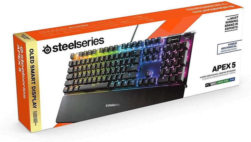 Клавиатура Steelseries Apex 5 Hybrid SteelSeries Hybrid Blue EN, черный
