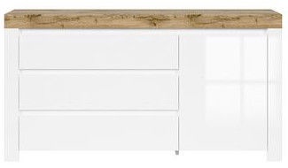 Black Red White Holten Chest Of Drawers White/Sonoma Oak