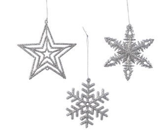 Ziemassvētku eglītes rotaļlieta Kaemingk 516013 White/Silver, 1 gab.