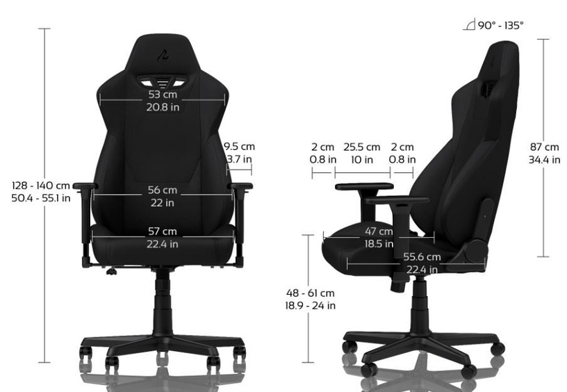 Žaidimų kėdė Nitro Concepts S 300, juoda