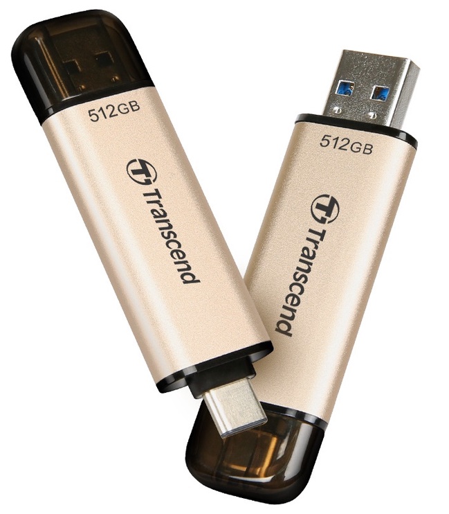 USB zibatmiņa Transcend JetFlash 930C, zelta, 512 GB