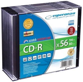Esperanza 2008 CD-R 56X 700MB 10 Pack Slim Jewel Case