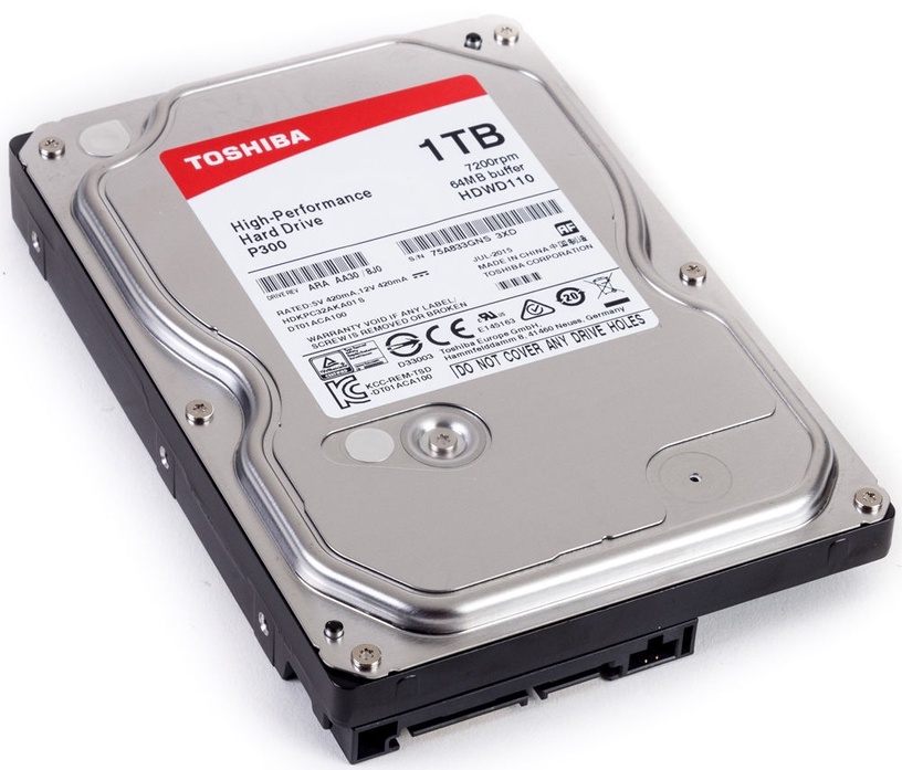 Kietasis diskas (HDD) Toshiba P300 HDWD110EZSTA, 3.5", 1 TB