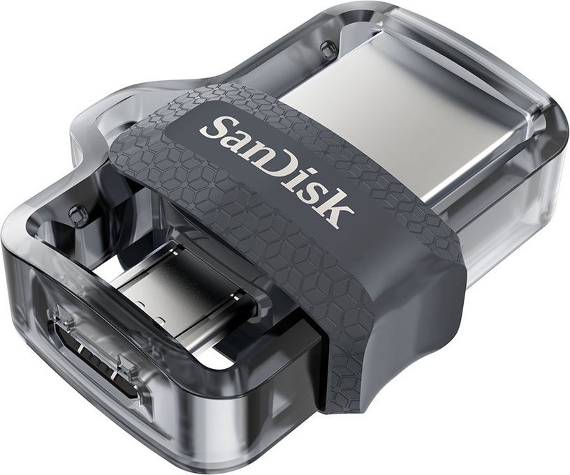 USB zibatmiņa SanDisk Ultra Dual M3.0, caurspīdīga, 256 GB