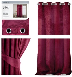 Ночные шторы AmeliaHome Velvet, красный, 140 см x 270 см