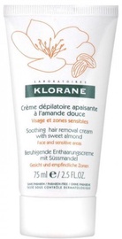 Depilācijas krēms Klorane Soothing Hair Removal Cream With Almond, 75 ml