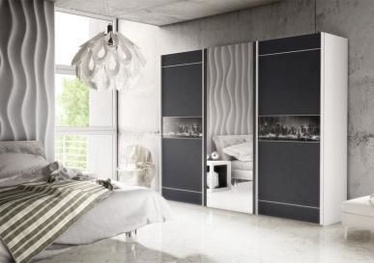 FM Bravo Downtown Wardrobe w/ Sliding Doors Black/White