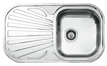Кухонная раковина Teka Stylo 1C 1E MT, нержавеющая сталь, 830 мм x 485 мм x 170 мм