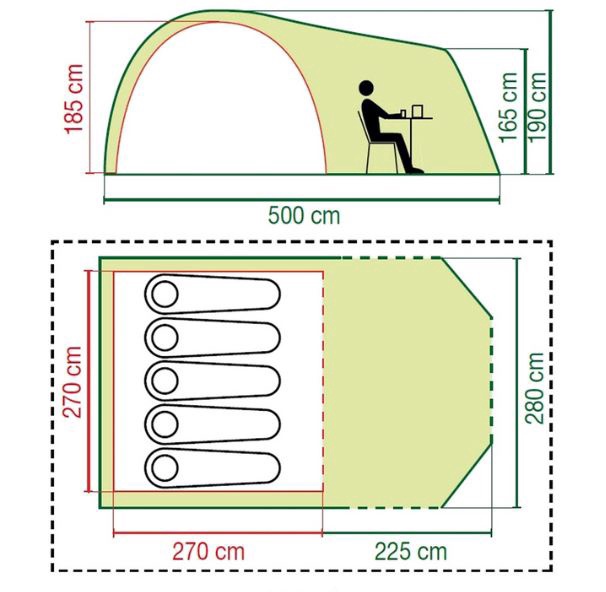 Viiekohaline telk Coleman Trailblazer 5 Plus 205115, roheline