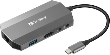 Dock jaam Sandberg USB-C 6-in-1 Travel Dock