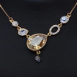 Diamond Sky Pendant Drops Of Champagne With Swarovski Crystals