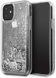 Guess Glitter Hearts Back Case For Apple iPhone 11 Silver