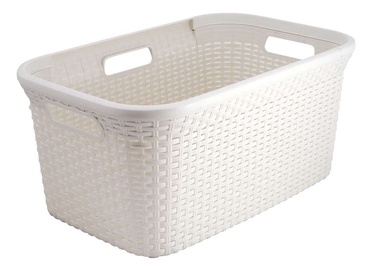 Veļas kaste Curver Rattan Laundry Basket 45l Cream