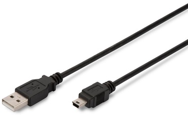 Провод Assmann AK-300108-018-S USB 2.0 male, Mini USB, 1.8 м, черный