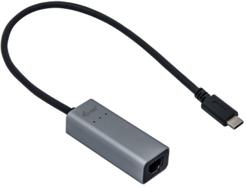 Adapteris i-Tec C31METAL25LAN USB-C, RJ-45, 0.3 m, juoda