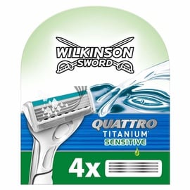 Лезвия Wilkinson Sword Quattro Titanium Sensitive, 4 шт.