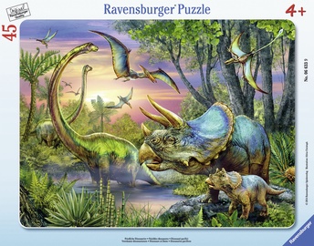 Puzle Ravensburger Frame Dinosaurs 066339, 45 gab.