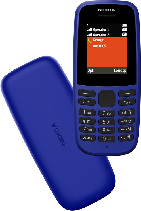 Мобильный телефон Nokia 105 2017, синий, 4MB/4MB