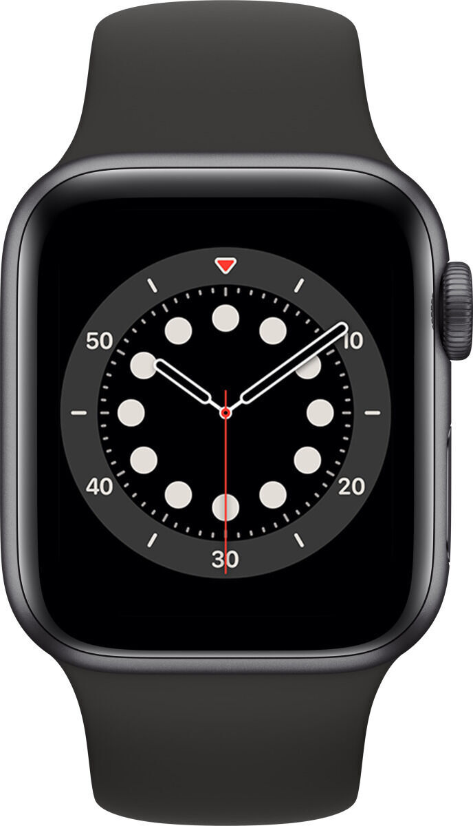 Išmanusis laikrodis Apple Watch Series 6 GPS LTE + Cellular, 44mm Aluminum  Black Sport Band, pilka - Senukai.lt