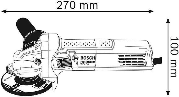 Slīpēšanas mašīnas Bosch GWS 750-115, 750 W
