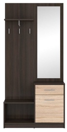 Black Red White Hallway Unit Nepo Wenge/Sonoma Oak