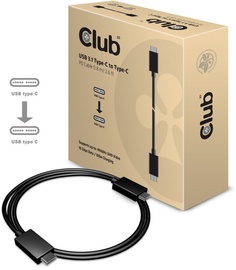 Кабель Club 3D USB Type-C male, USB Type-C male, 0.8 м, черный