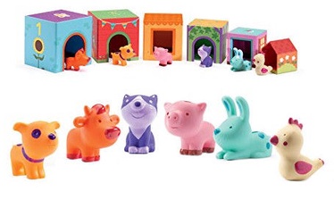 Djeco Stackable Cubes Topanifarm 12pcs 09108