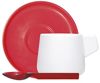 ViceVersa Set 2 Coffee Cups With Spoons Red