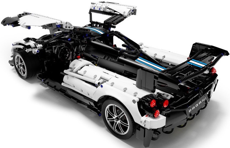 Bērnu rotaļu mašīnīte Rastar 1:8 Pagani Huayra BC, balta/melna