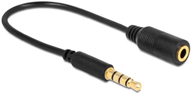 Delock Cable Stereo Jack 3.5 mm To Stereo Plug 3.5mm 17.5cm Black