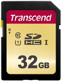 Карта памяти Transcend 500S CL10 UHS-I TS64GSDC500S, 32 GB