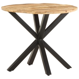 Kafijas galdiņš VLX Solid Mango Wood, brūna/melna, 680 mm x 680 mm x 560 mm