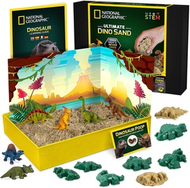 Smilškastes rotaļlieta National Geographic Ultimate Dino Play Sand kit, daudzkrāsains, 15 gab.