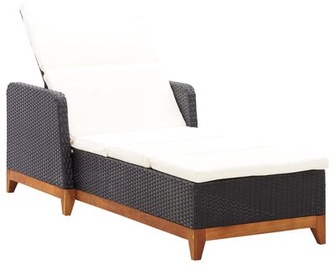 Lamamistool VLX Sun Lounger Poly Rattan, hall, 200 cm x 70 cm x 30 - 90 cm