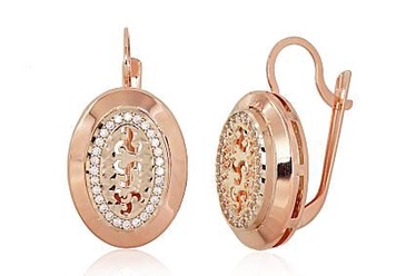 Diamond Sky 14K Red Gold Earrings Gold of the Gods Solid Gold 585