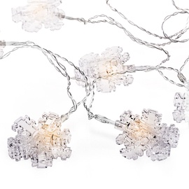 Elektriskā virtene DecoKing Kaleo Snowflake Clear LED w/ Clips, 10 gab.