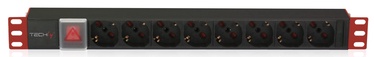 Techly PDU for 19 Rack 8 Schuko Sockets with Switch 1HE